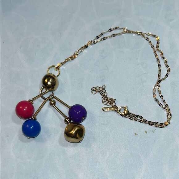 Gold and Multicolor Pendant Necklace - Picture 1 of 3